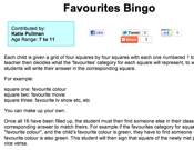 Favourites Bingo